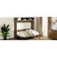 Lit double en bois antique avec garde-robe, tiroirs et espaces de rangement pratiques - Économie d'espace et tablettes polyvalentes de haute qualité