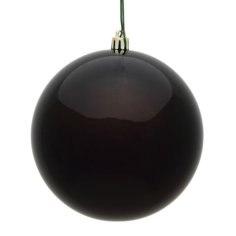 Holiday Décor Ball Ornament, 3" H x 3" W x 3" D, Chocolate