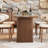 70.8'' Oval Dining Tablefor 6-8, Modern Dining Room Table with Double-Tier Storage Cabinet & LED Lights, Wood Strip Base Kitchen Dining Table-1128692891
