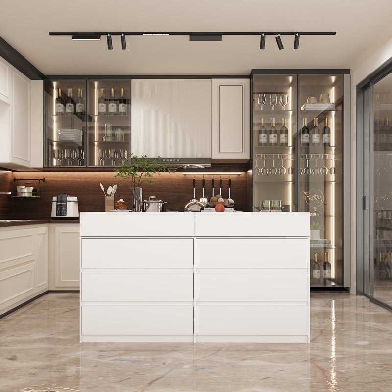 63"W Double Side Kitchen Island
