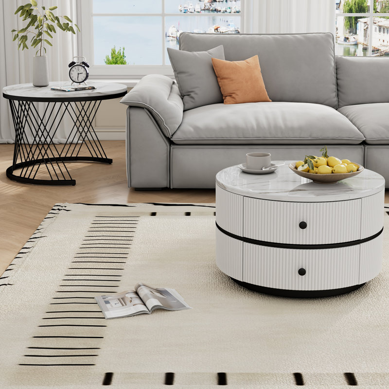 Aylanni Frame Coffee Table with Storage, Black
