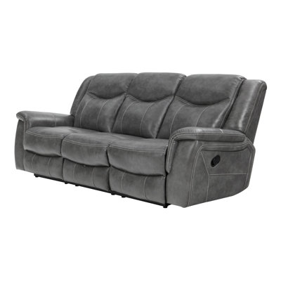 Upholstered Padded Arm Motion Sofa Grey