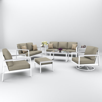 Townsend 7 Person Seating Group With Sunbrella Cushions by Birch Lane