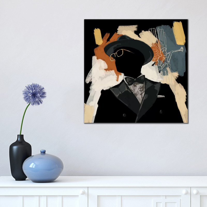 Operatic Black - Painting on Canvas, Wrapped Canvas, 45.72cm H x 45.72cm W x 1.91cm D