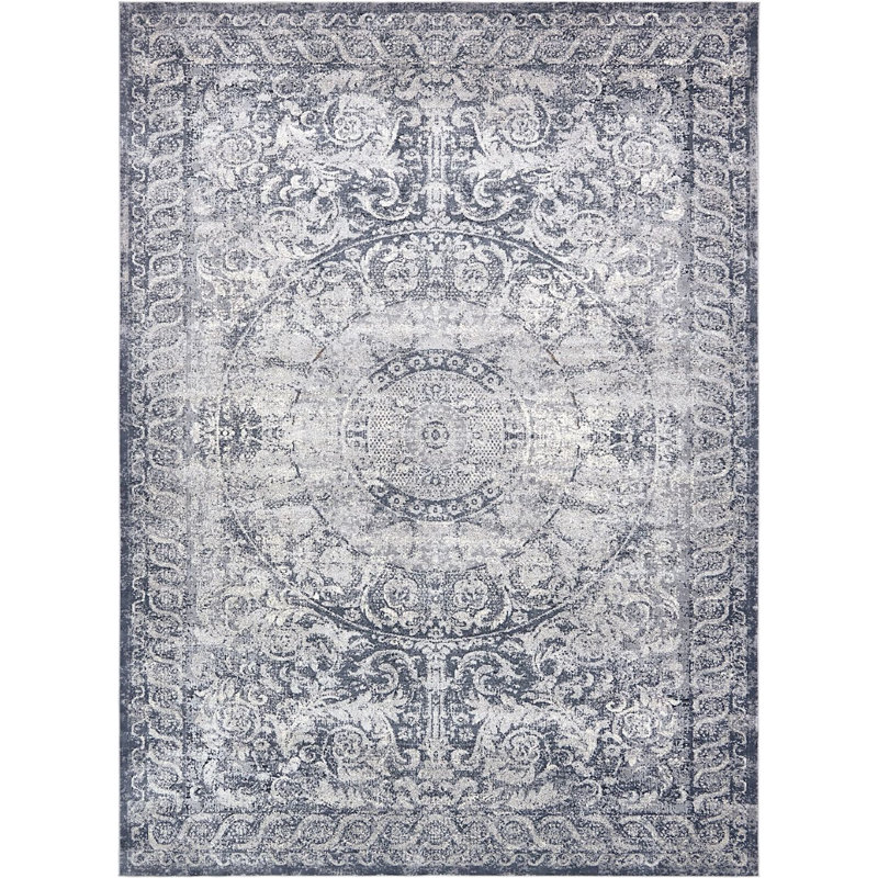 Tapis oriental bleu marine Parrado, Rectangle 5 pi x 8 pi