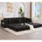 110.75" Modular L Shaped Sofa, Corduroy Fabric Sectional Couch,With A Movable Footstool, Cup Holders,Bring 8 Throw Pillows,Side Pocket,Unfold Into A Bed-1047168083