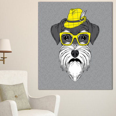 " Schnauzer With Hat And Glasses "