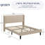 Structure de lit avec tête de lit, lit plateforme tapissier moderne en tissu de lin, sommier-1079269479-1079269499