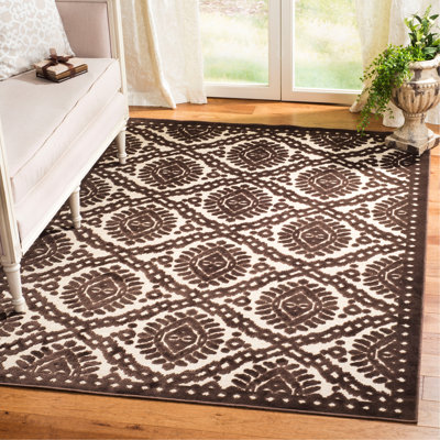 Tapis ronce touffeté à la main à motif ikat