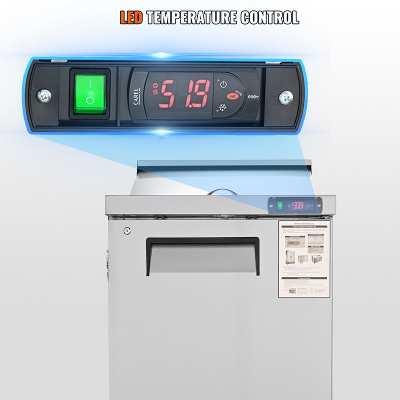 Stainless Steel Commercial Food Prep Table with Refrigerator