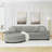 Corduroy Tufted Upholstered Sleeper Sectional Sofa, L-Shaped Modular Convertible Sofa with Freely Placed Arc-Shaped Footstool - Gray-991080581