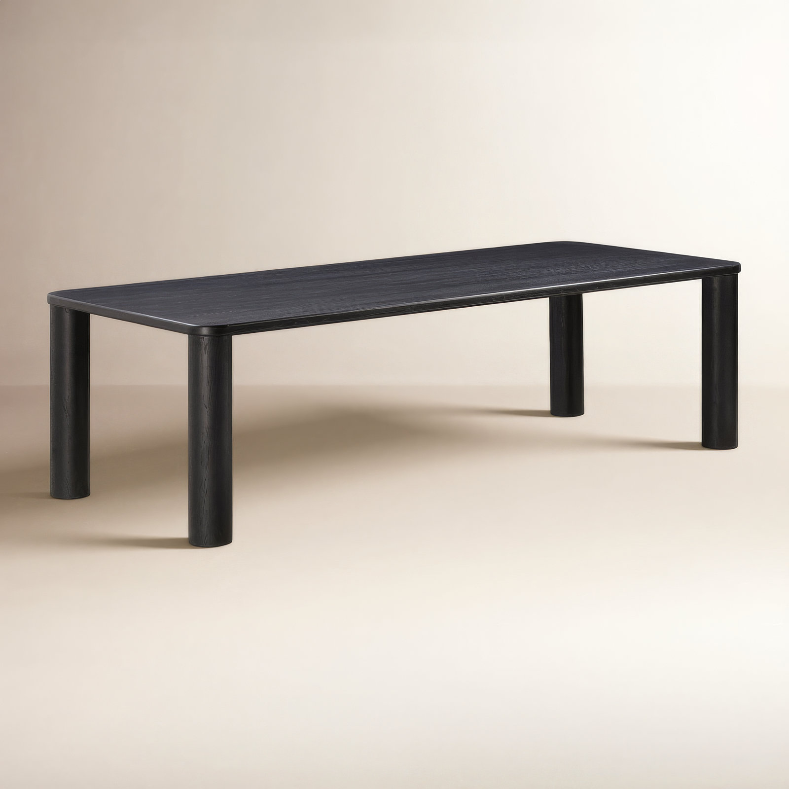 Demson 106" Dining Table, Black Oak