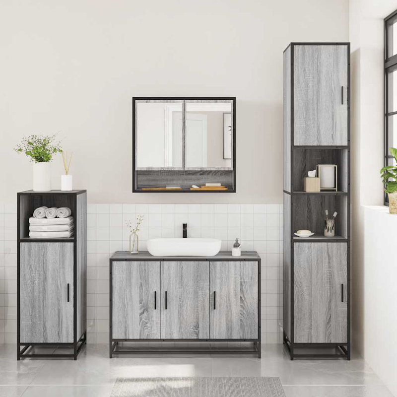 Bathroom Furniture Suite, Grey Sonoma