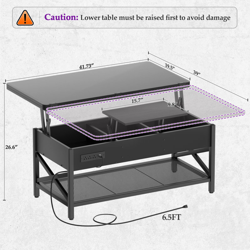 Table basse Kristien, Plateau noir mat / base noire