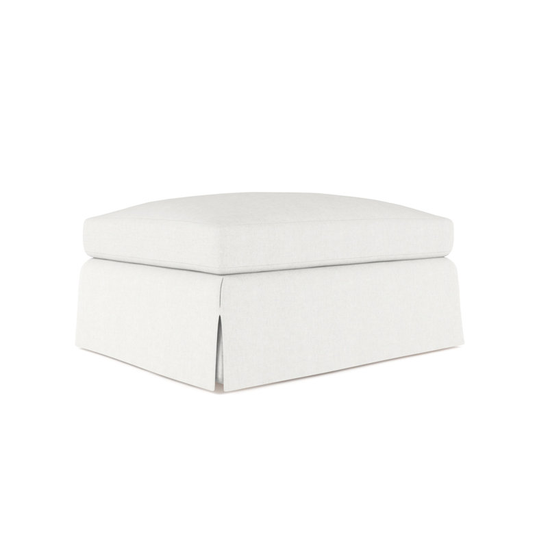 Repose-pieds Ludlow, Lin Box Weave blanc, Patiné