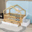 Lit en bois pour tout-petits avec tiroirs de rangement et commode à plateau relevable