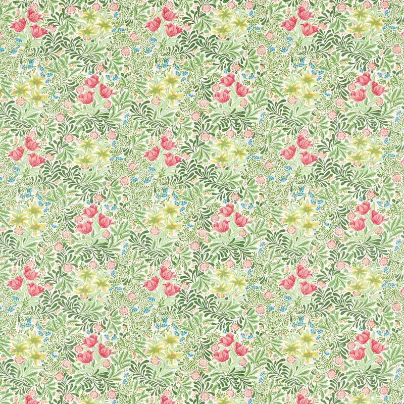 Bower Fabric, Green/Rose