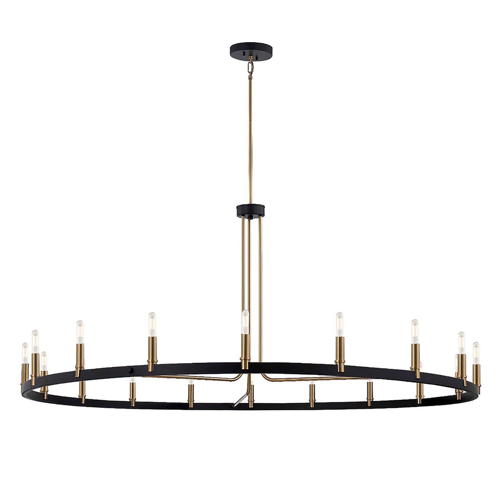 Webber 18 - Light Dimmable LED Wagon Wheel Chandelier, 18.5" H x 60" W x 60" D