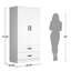 Garde-robe 2 portes, 2 tiroirs Kohdyn, P 20 po-1725049265