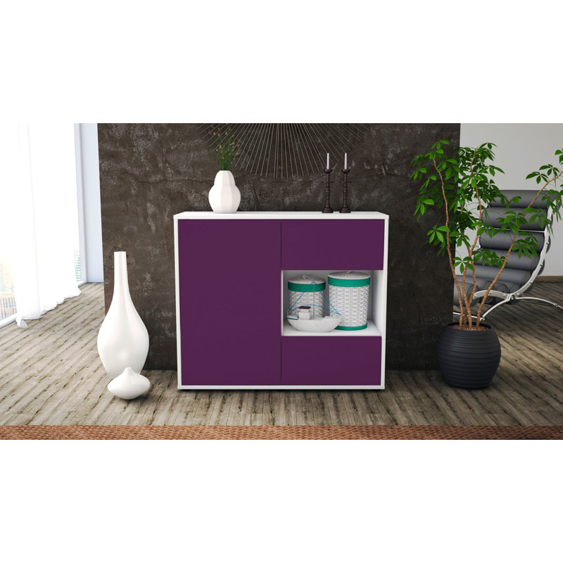 Quebec 92cm Sideboard, White/Purple