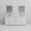 Meuble-lavabo double l 80 po x P 22 po, comptoir en marbre de Carrare, ensemble de robinet et miroirs de 30 po-912537552