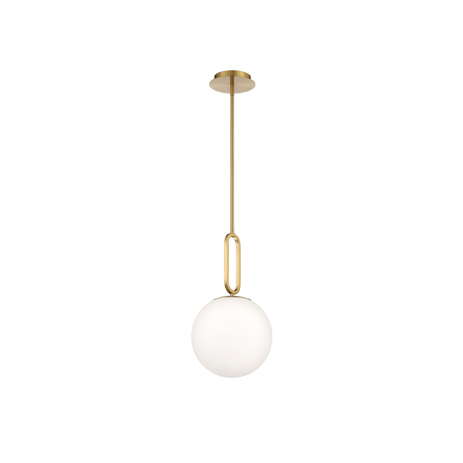 Single Light Glass Dimmable Pendant, Gold, 18.75" H x 9.75" W x 9.75" D
