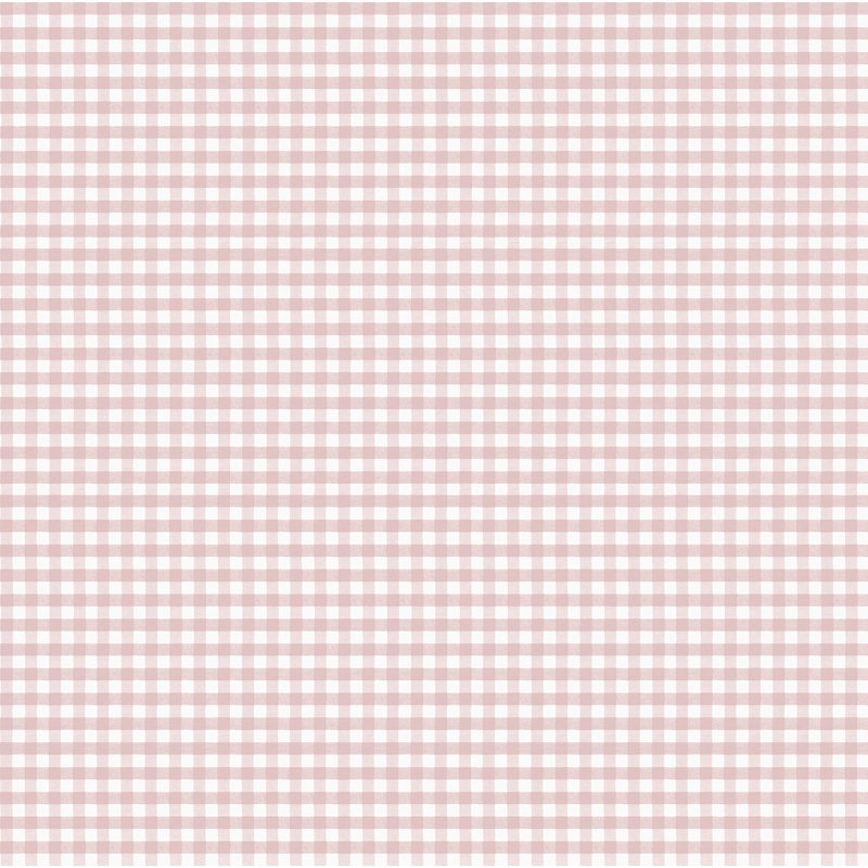 Nerijus Little Explorers 2 Two Tone Gingham Wallpaper Roll, Pink