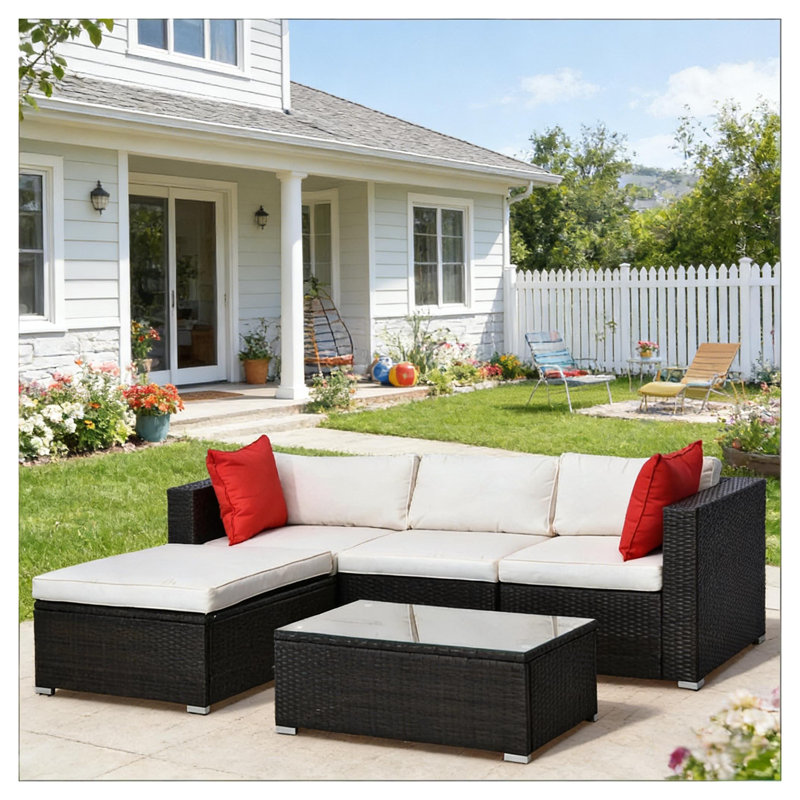 Ensemble de conversation pour mobilier d'extérieur 5 pièces