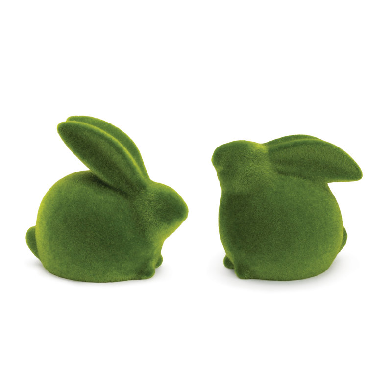 Figurine de lapin en terre cuite Mossy (ensemble de 2)
