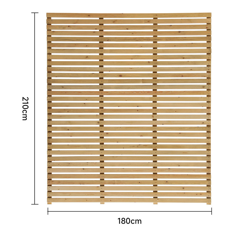 Castanon Garden Privacy Wood Fence Panels Included, 180cm H x 60cm W x 2cm D