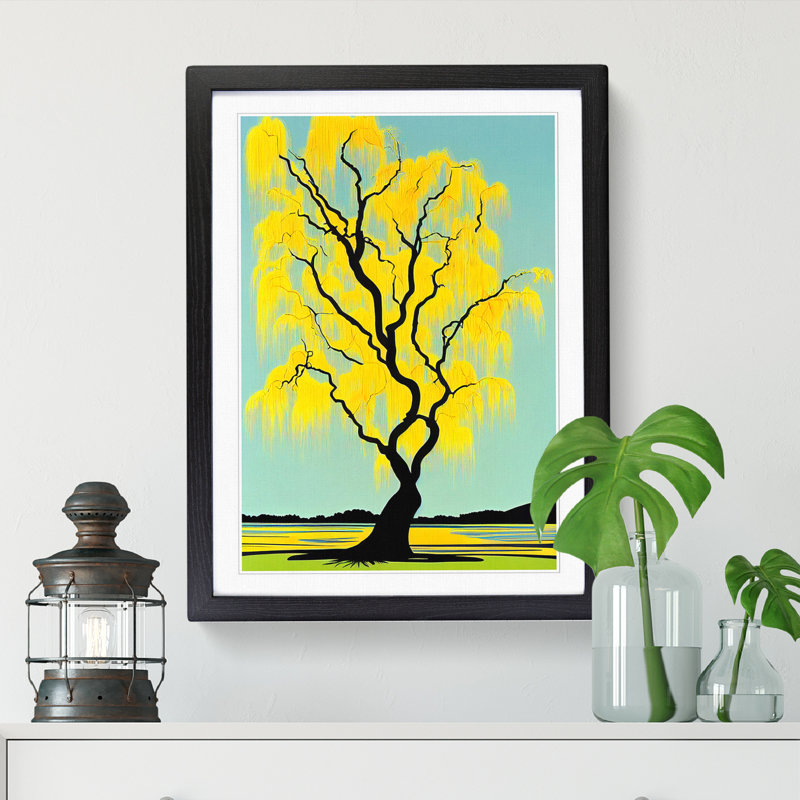 FRM-V0523-2498X The Weeping Willow Tree Vol.1 - Single Picture Frame Print, 46cm H x 34cm W x 2cm D, Oak
