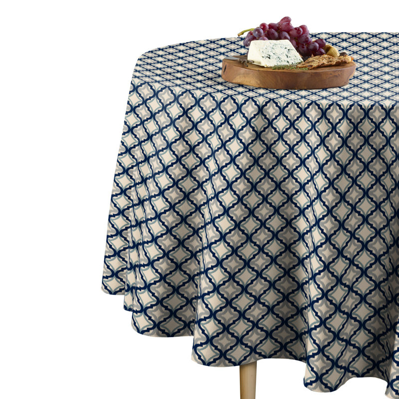 Ruggi Diamond Ogee Round Tablecloth, 90" x 90"