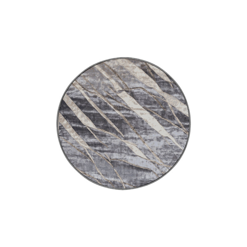 Machine Washable Pink Area Rug, Round 4'