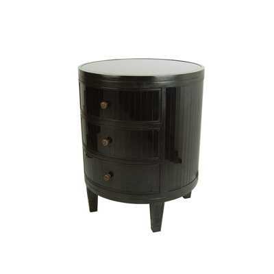 Draper Mirrored Glass Top End Table