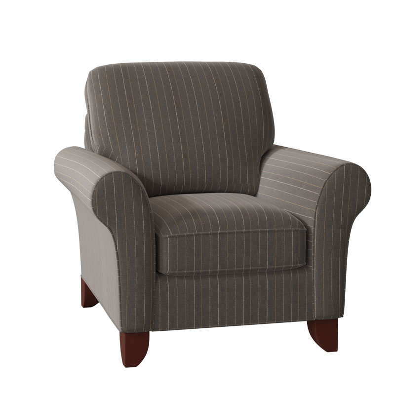 Almada Armchair, Cleo 41 Gray Stripe, Manhattan, Yes