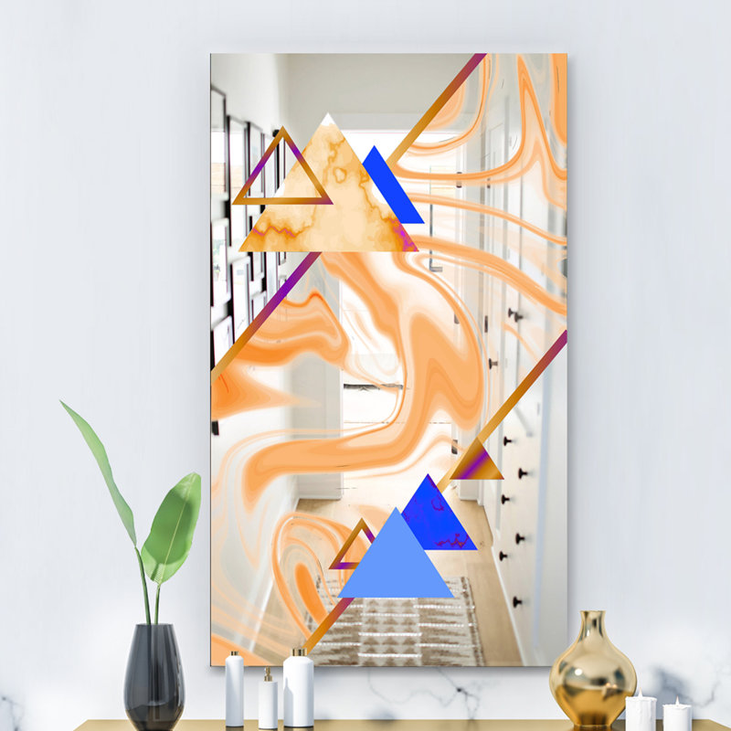 Miroir d'appoint triangulaire, H 39,4 po x l 29,5 po, Multicolore