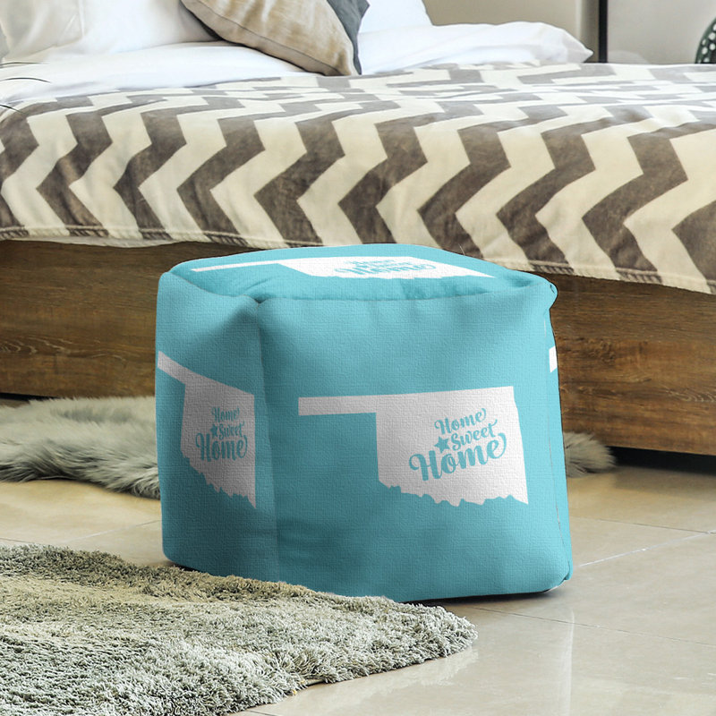 Repose-pieds cubique pour villes oklahoma home, Bleu sarcelle