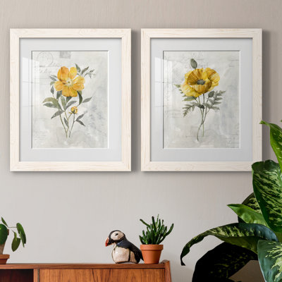 " Canary Linen Peony " 2 - Pieces