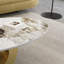 Table basse ovale moderne en pierre frittée de 49,2 po avec base en acier inoxydable-133473200-133473202