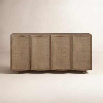 Solid Wood and Cane Sideboard
