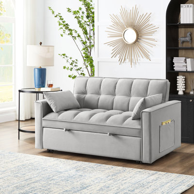 , Gray, Space Saving, Frame Multi-Functional Bed With , Storage, Gray Velvet, Frame, Easy Assembly