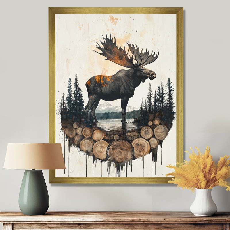 «Glennisha», reproductions d'art mural animaux, H 40 po x l 30 po, Picture Frame Print, Doré