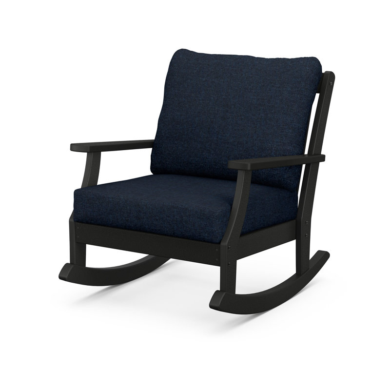 Braxton Deep Seating Rocking Chair, Ash Charcoal, Teak