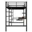 Lit mezzanine avec bureau et tablette, conception peu encombrante-1099390961