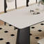Table de salle à manger rectangulaire en ardoise blanche pure-1759764467