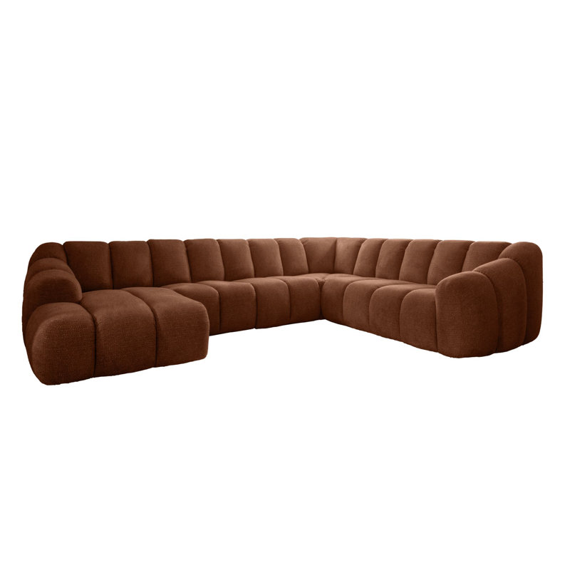 Shell 8 Seater Corner Sofa , Orange, Right Hand Facing