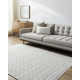 Lavande Geometric Wool Area Rug in Gray/Ivory
