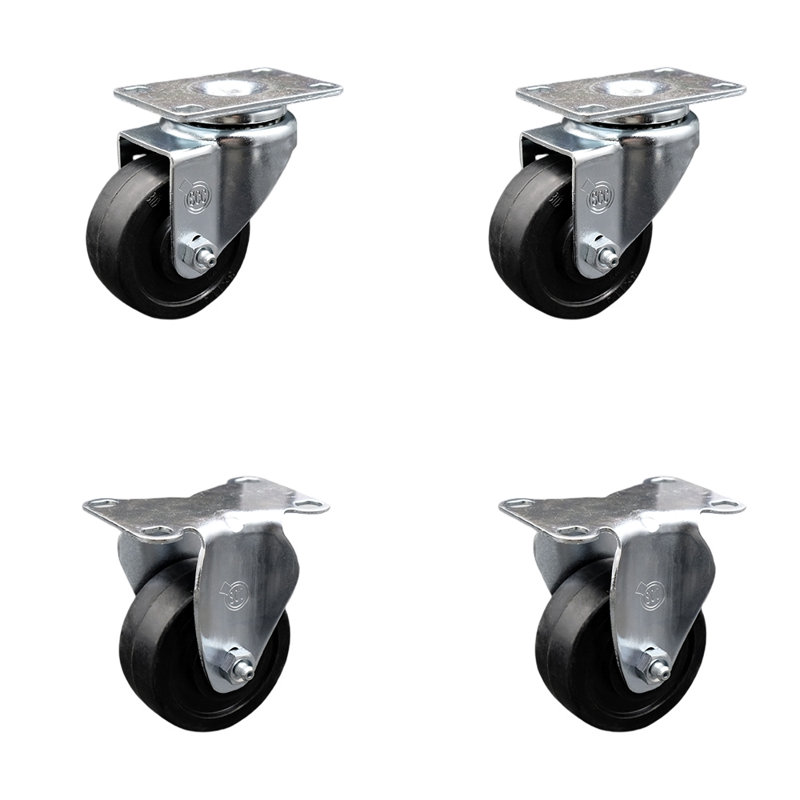 4 Piece Soft Rubber Caster Set