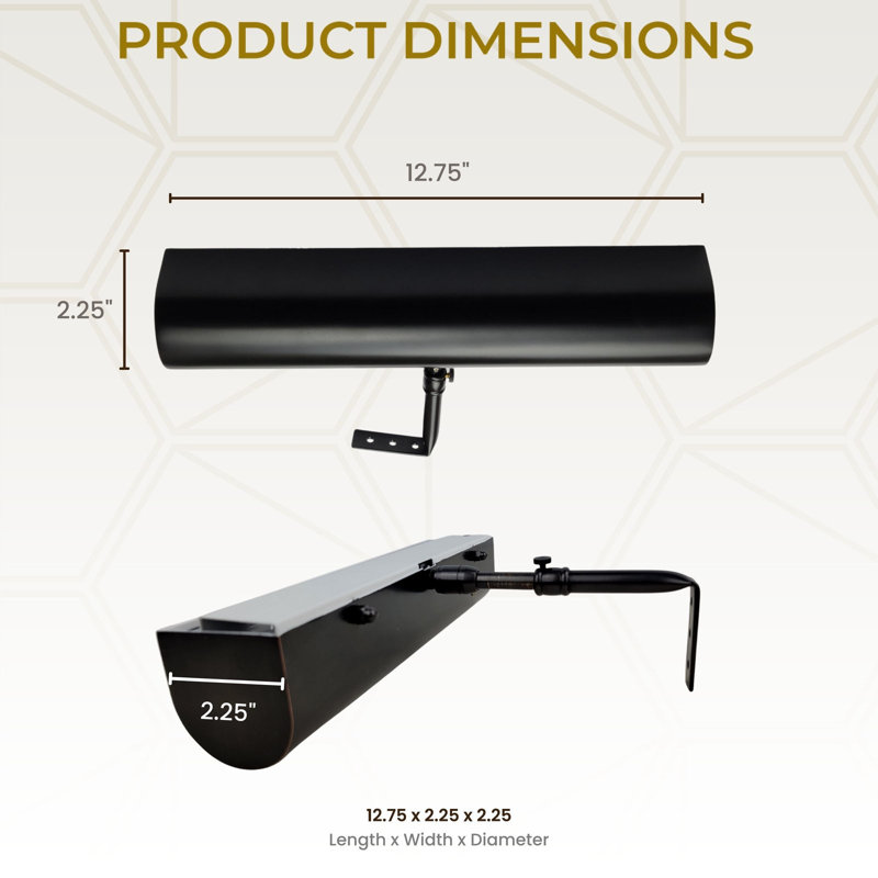 12.75'' Dimmable LED Wall Mounted Picture Light with Remote, Black