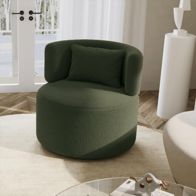 Narissa Swivel Accent Chair with Throw Pillow